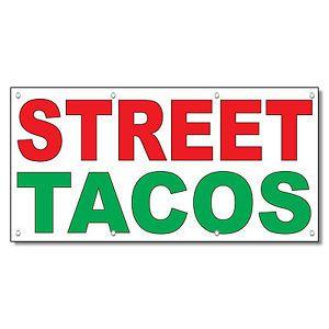 Red and Green Banner Restaurant Logo - Street Tacos Red Green Food Bar Restaurant Food Truck Vinyl Banner ...