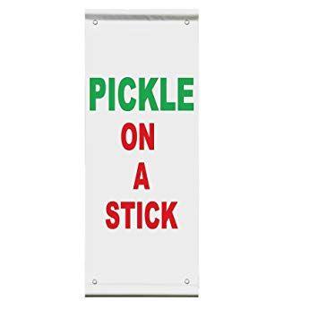 Red and Green Banner Restaurant Logo - Amazon.com : Pickle On A Stick Green Red Bar Restaurant Double Sided ...