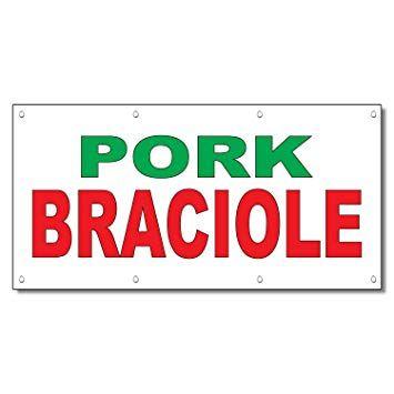 Red and Green Banner Restaurant Logo - Pork Braciole Green Red Food Bar Restaurant Food Truck Vinyl Banner