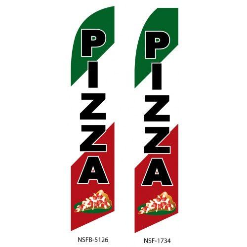 Red and Green Banner Restaurant Logo - Pizza restaurant swooper flag sign banner RED WHITE GREEN | Business ...