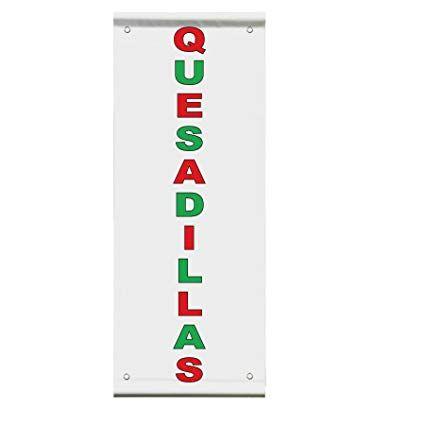 Red and Green Banner Restaurant Logo - Amazon.com : Quesadillas Red Green Bar Restaurant Double Sided Pole ...