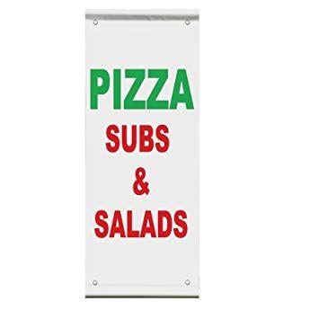 Red and Green Banner Restaurant Logo - Amazon.com : Pizza Subs & Salads Green Red Bar Restaurant Double ...