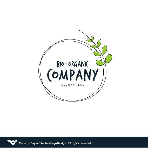 Organic Logo - Green Leafs Wreath Premade Logo Design Organic logo design Bio Eco