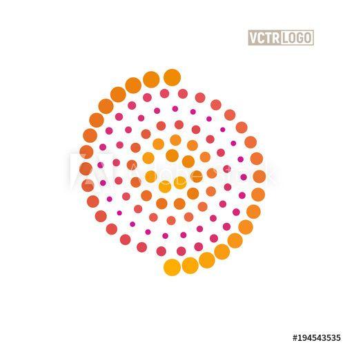 Orange Circle with Name Logo - Spiral Dot Orange Circle Logo Clipart Design
