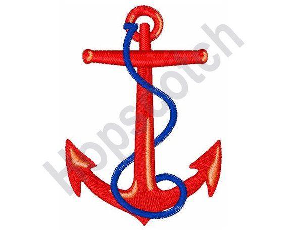 Red and Blue Anchor Logo - Red And Blue Anchor Machine Embroidery Embroidery Designs