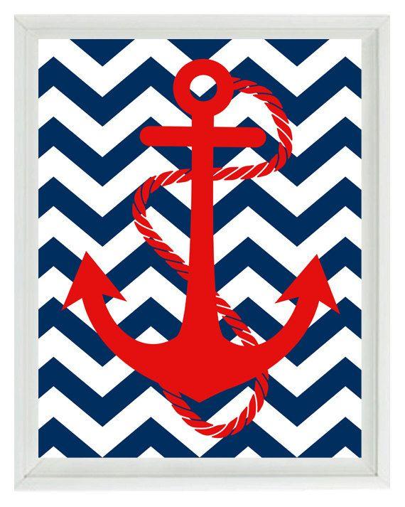 Red and Blue Anchor Logo - Anchor Art Print - Red Navy | Clipart Panda - Free Clipart Images