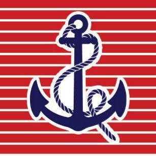 Red and Blue Anchor Logo - Navy Blue Red White Anchor Home Furnishings & Accessories. Zazzle.co.uk