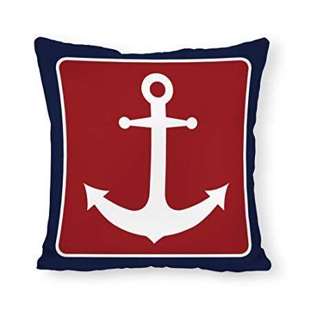 Red and Blue Anchor Logo - Red and Blue Anchor Home Decor Pillow Cover 60 x 60cm Throw Pillow