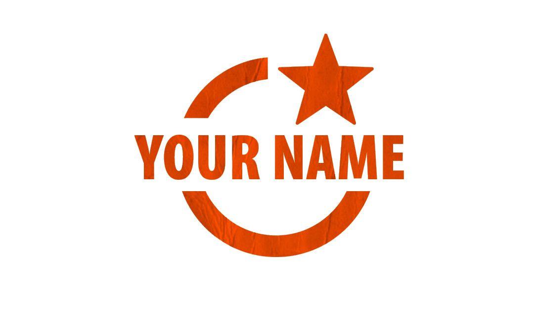 Orange Circle with Name Logo - Free Logo Template #1 – Circle & Star – Model name “Enza” | The ...