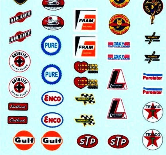1960'S Racing Logo - 1960's Racing Contingency Sponsor Decal Sheet (1/25 or 1/24)