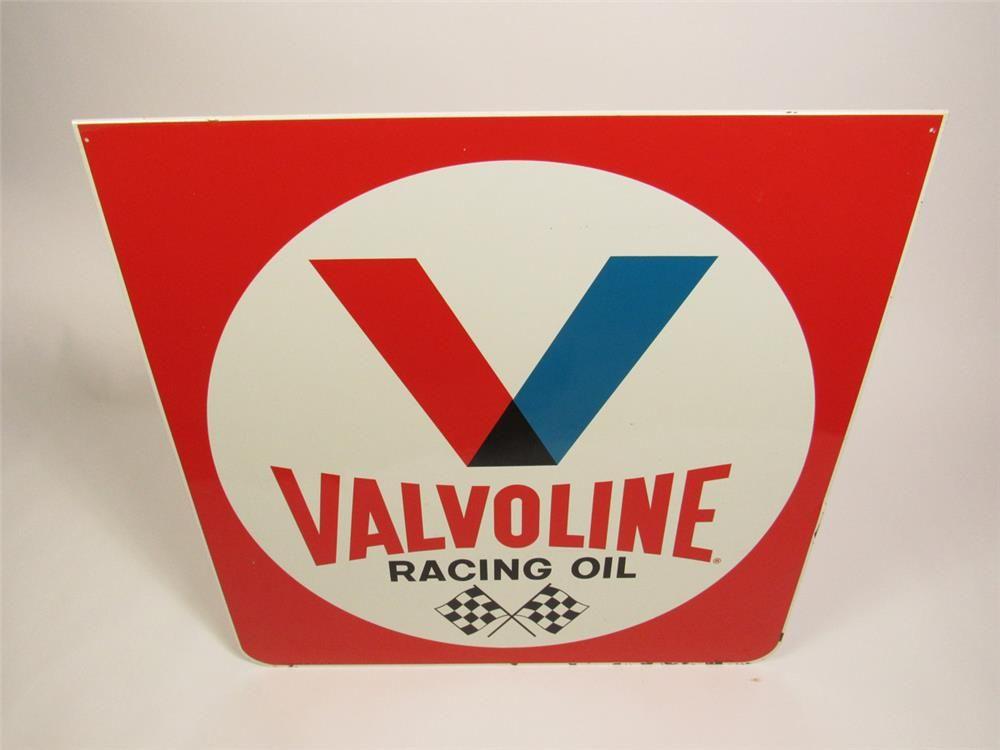 1960'S Racing Logo - Sharp 1960s Valvoline Racing Motor Oil double-sided tin sign