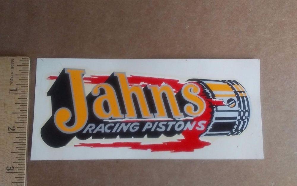 1960'S Racing Logo - vtg Speed shop old hot rod drag racing water decal Jahns Racing