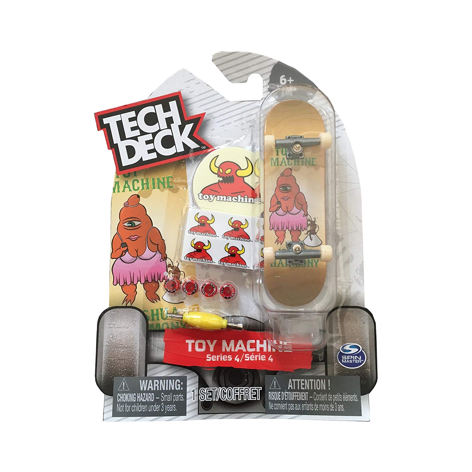 Small Toy Machine Logo - Tech Deck Fingerboard 96mm - Toy Machine Series 4 Joshua Harmony ...