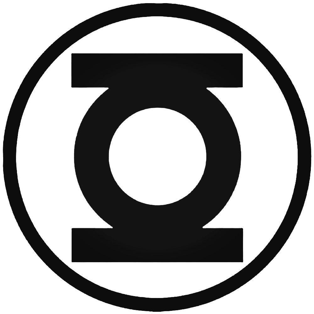 Green Lantern Black and White Logo - Green Lantern Ring Emblem Logo Sticker
