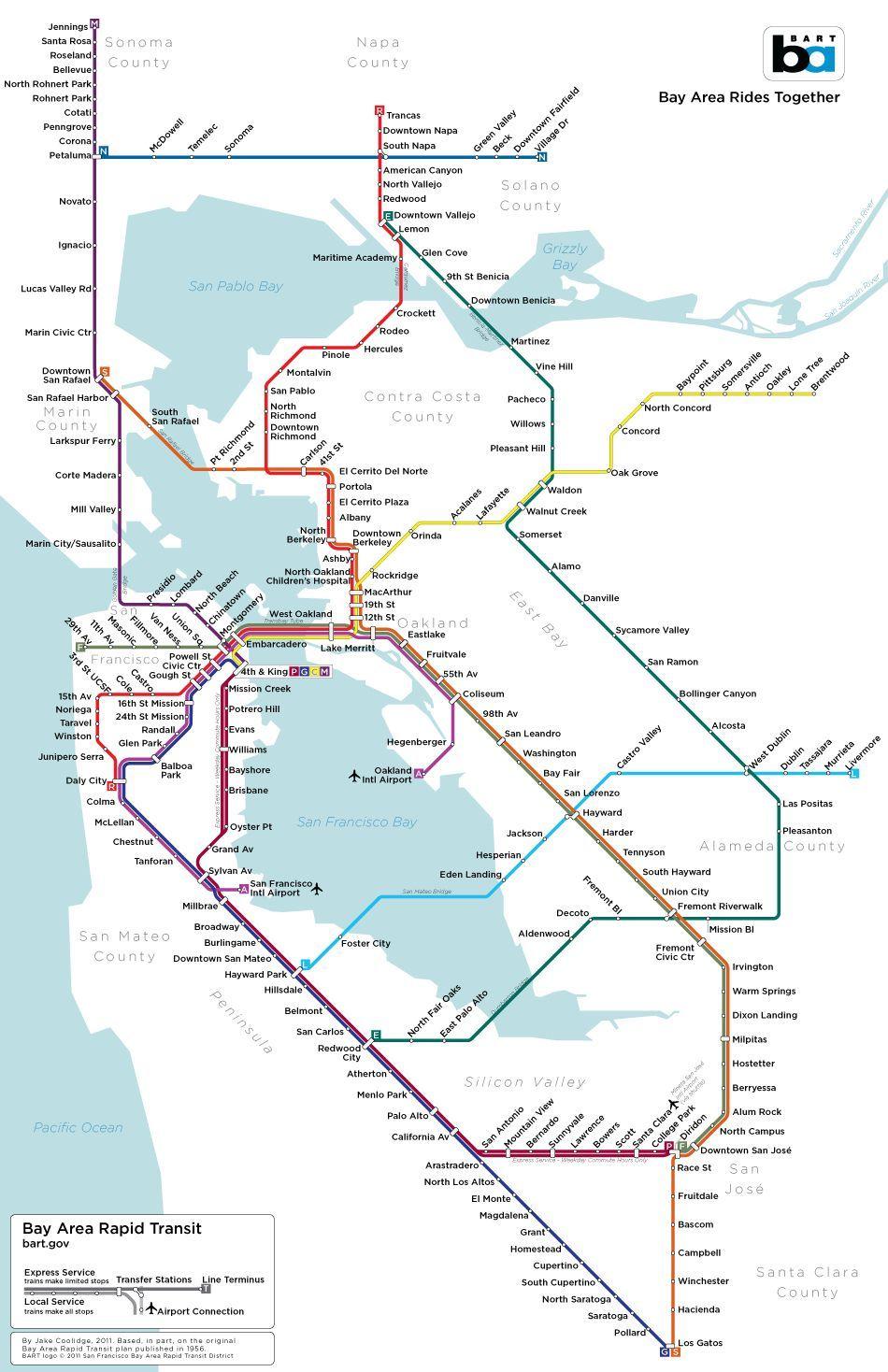 Bay Area Rapid Transit Logo - A map of San Francisco's subway system that almost was. Historical