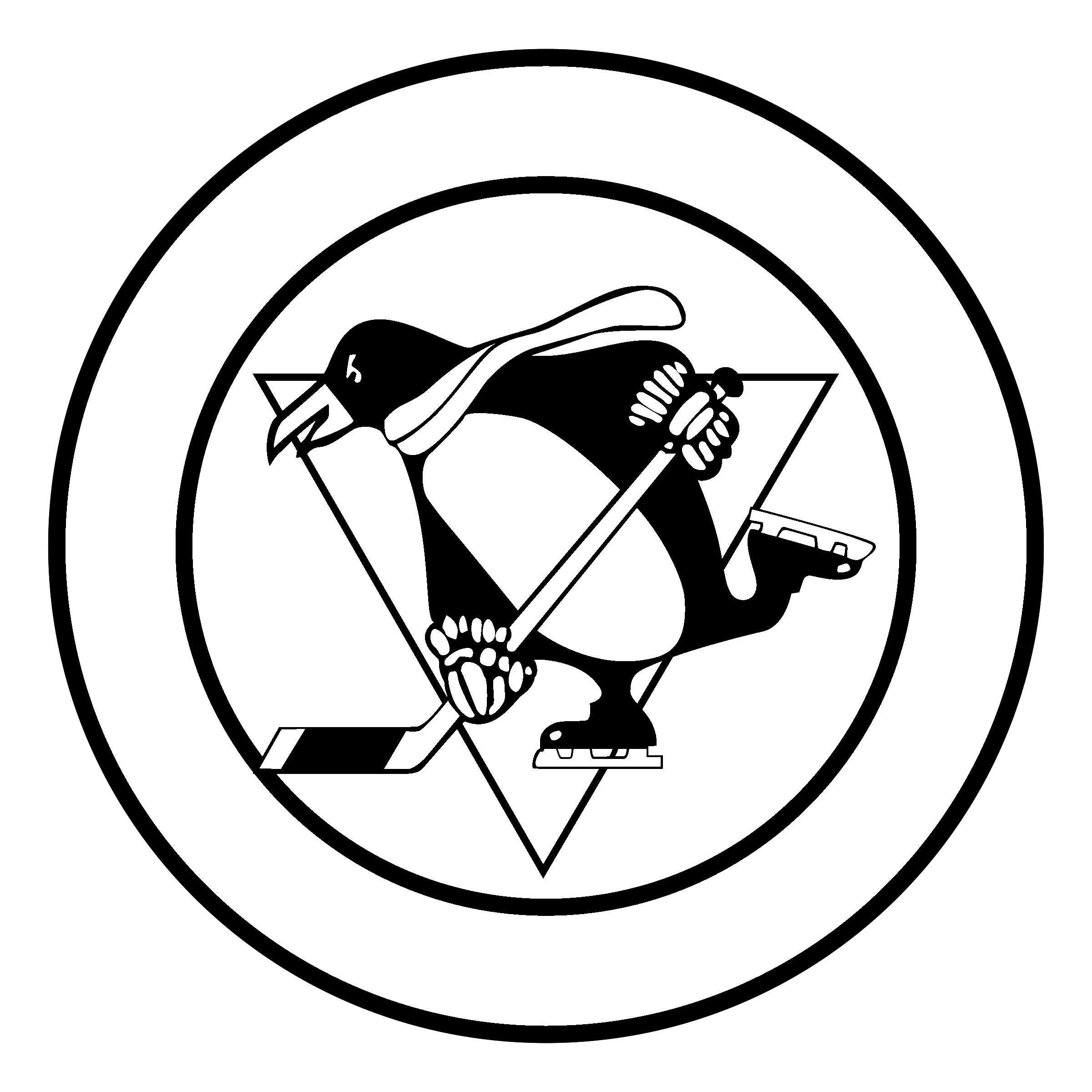 Black and White Penguins Logo - Pittsburgh Penguins Logo PNG Transparent & SVG Vector