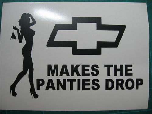 Funny Chevy Logo - Chevy Panties Drop Girl Funny Auto Window Vinyl Decals Bumper