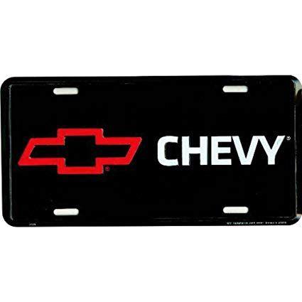 Funny Chevy Logo - Signs 4 Fun SL2708 Chevy Logo Black License Plate: Home