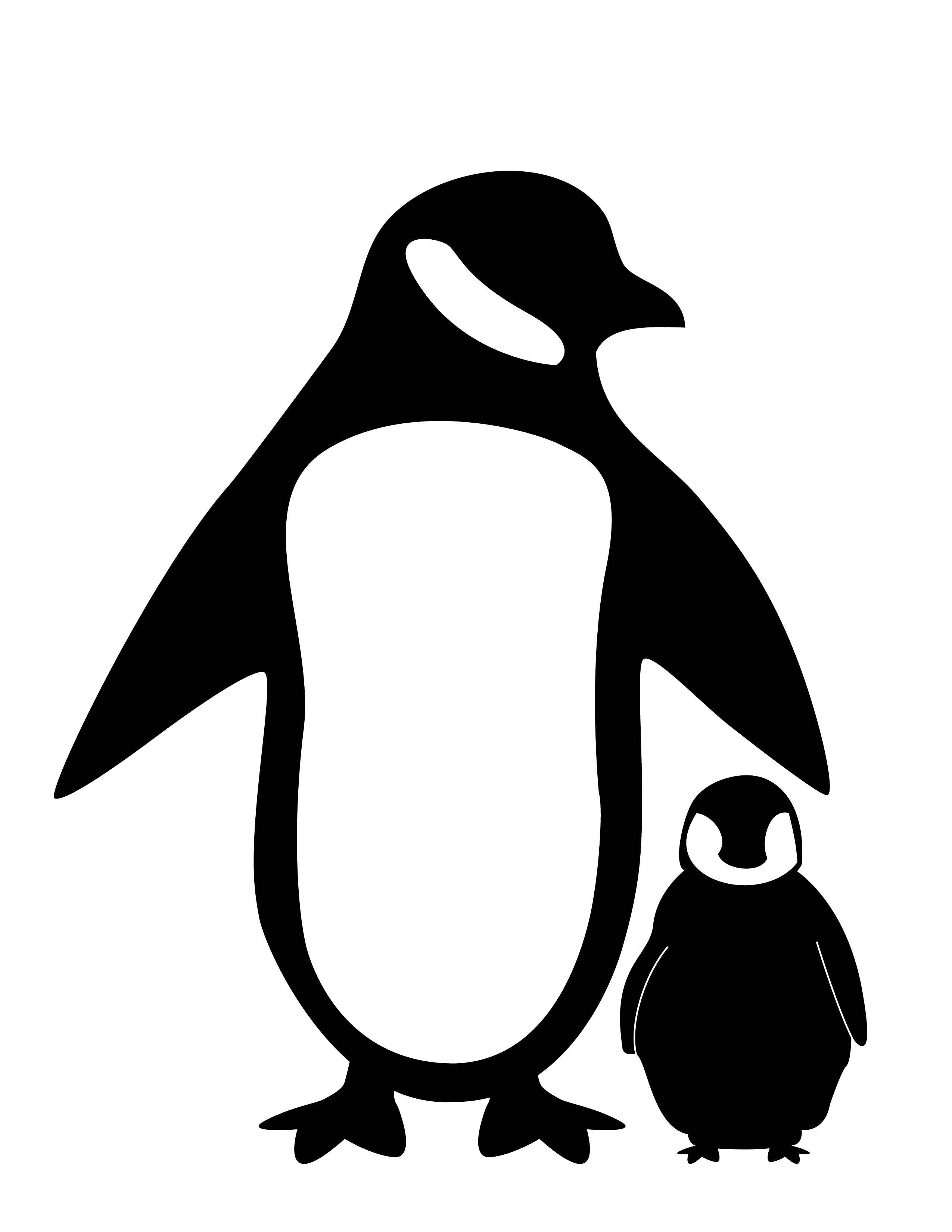 Black and White Penguins Logo - Penguin Silhouette Fc09 net black white penguin