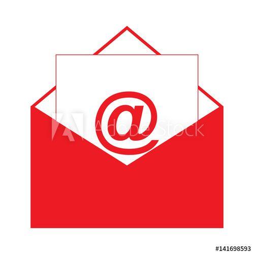 Red Email Logo - email icon red color isolated vector - Buy this stock vector and ...
