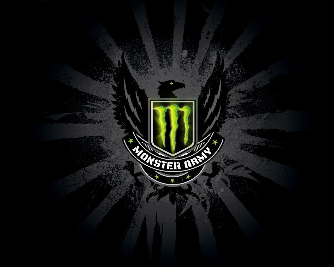 Monster Army Logo - Download desktop wallpaper Monster Army logo with a black eagle
