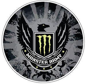 Eagle in Circle Logo - Monster Army Eagle Circle Logo Vinyl Sticker (for phone, laptop ...