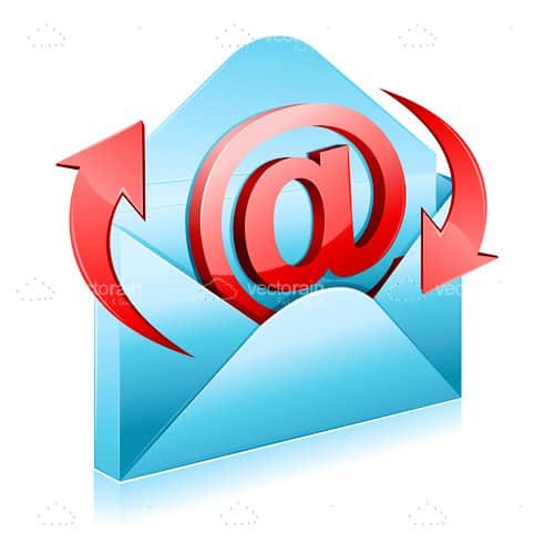 Red Email Logo - Red Email Icon with Blue Envelope - Vectorjunky - Free Vectors ...