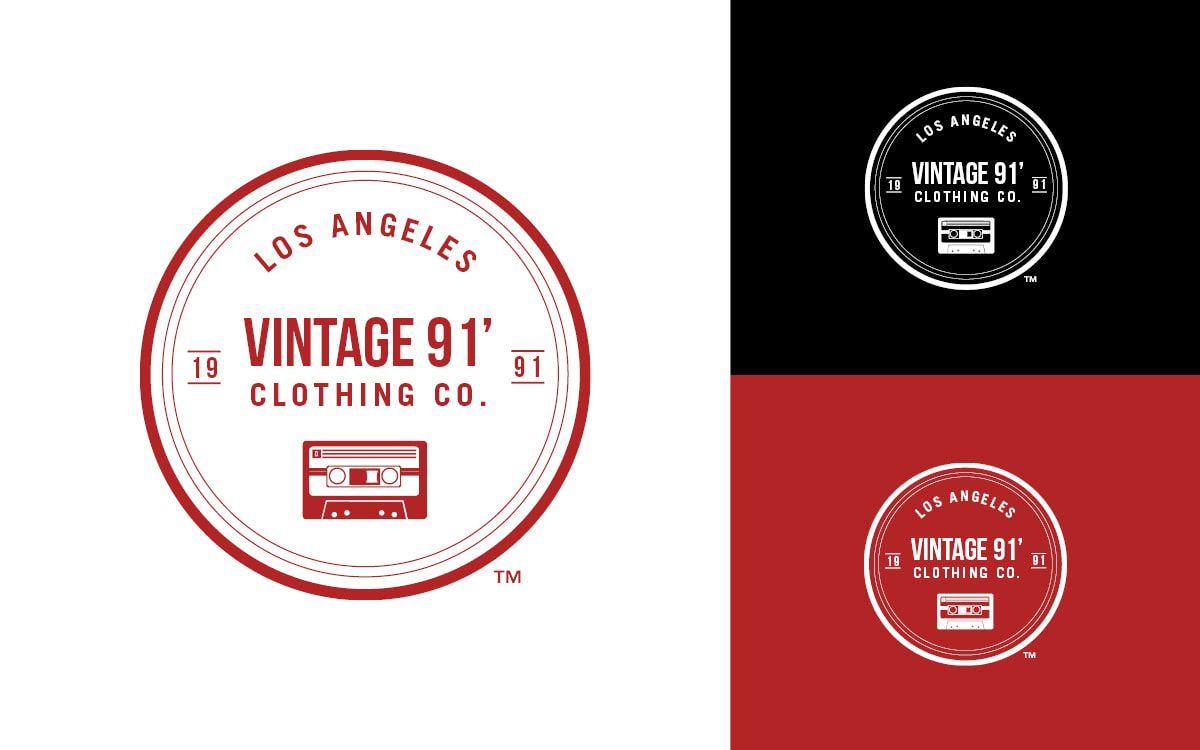 Red Clothing Company Logo - Vintage 91' Clothing Co. Brand Identity - Jacqueline Ford