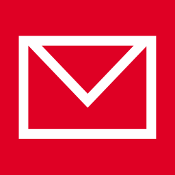 Red Email Logo - Mail 3 Icon. Red Little Shoes Iconet