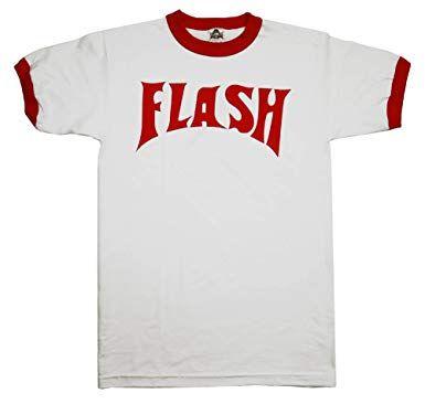 Red Clothing Company Logo - Flash Gordon Logo Red Ringer White T-Shirt tee: Amazon.co.uk: Clothing