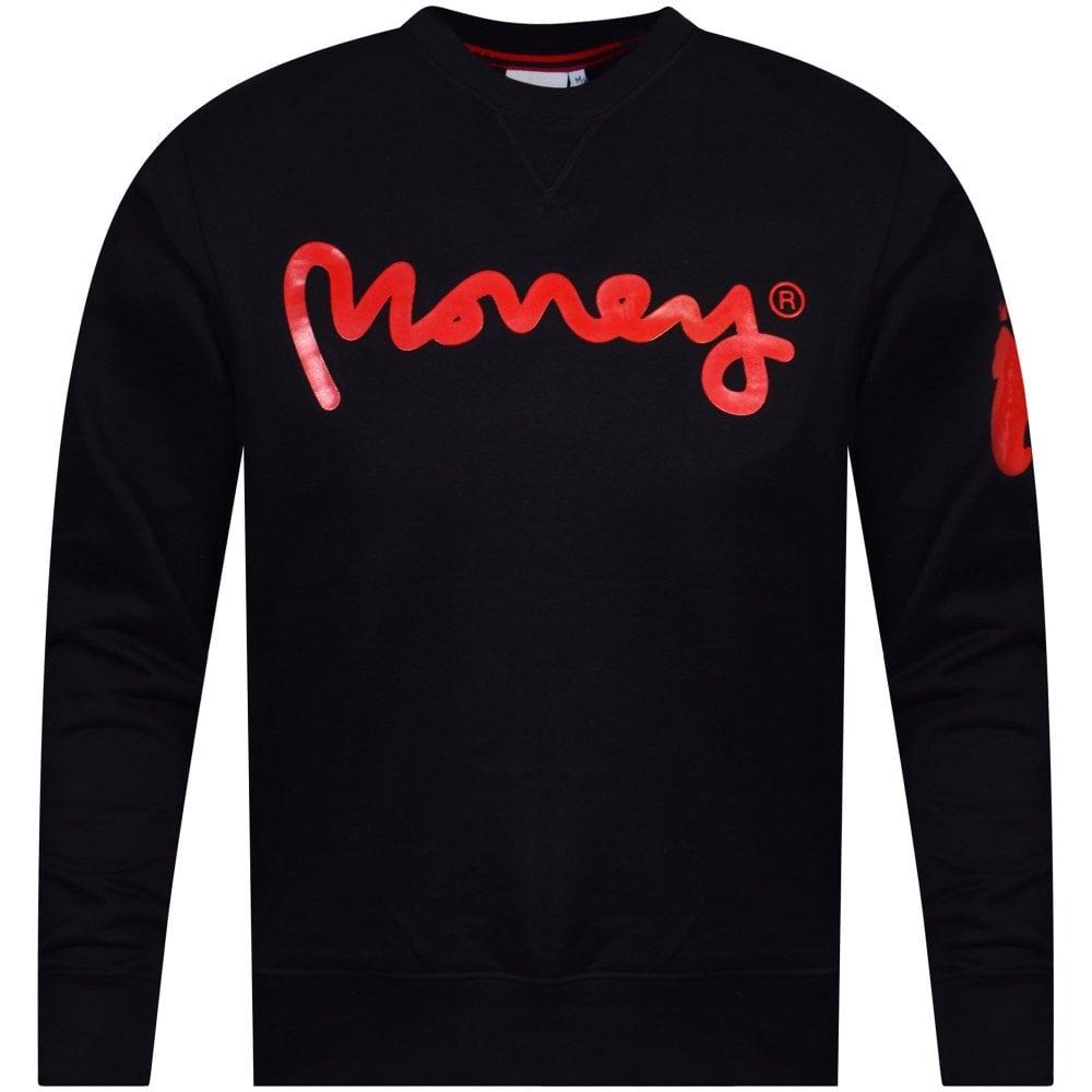 Red Clothing Company Logo - MONEY CLOTHING Black Red Logo Print Sweatshirt