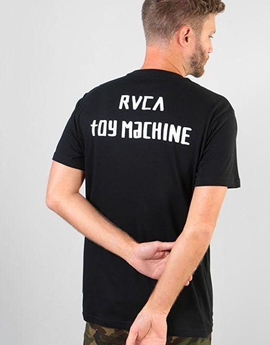 Small Toy Machine Logo - Street tide RVCA x Toy Machine Small Logo T-Shirt - Black BQ49766