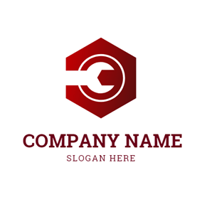 White Stairs Red Hexagon Logo - Free Tool Logo Designs | DesignEvo Logo Maker