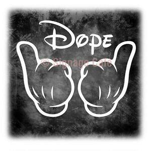 Dope Hands Logo - Mickey.5 Dope Hands Finger OEM Logo Vinyl Decal, Car