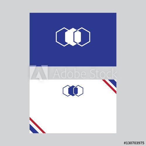 White and Red Hexagon Logo - vector illustration of blue red white business card and hexagon logo ...