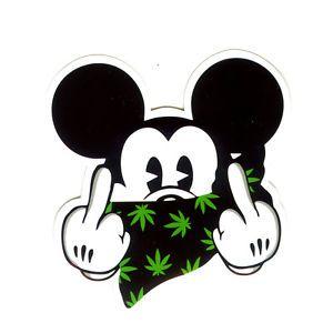Dope Hands Logo - Dope Hands Mouse 420 weed mask Fuxk You Spoof 8x8.5 cm, decal