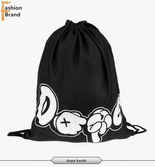 Dope Hands Logo - New brand men\women's bag mini backpack drawstring 3D printing black ...