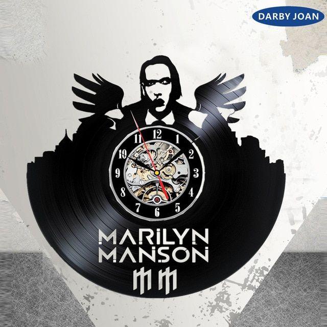 Marilyn Manson Original Logo - Marilyn Manson vinyl record wall clock, Marilyn Manson music poster ...