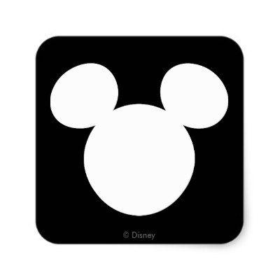 Disney Mickey Logo - Disney Logo | Mickey and Friends Square Sticker | Zazzle.com