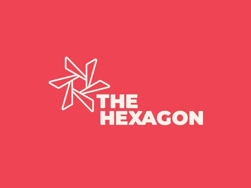 White and Red Hexagon Logo - The Hexagon