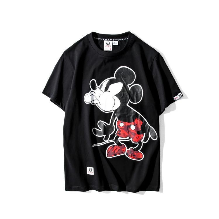 Disney Mickey Logo - AAPE 'Disney Mickey Logo' Black T Shirt