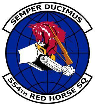 USAF Red Horse Squadron Logo - 554th Red Horse