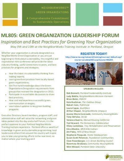 NeighborWorks Green Organization Logo - ML805: GREEN ORGANIZATION LEADERSHIP FORUM