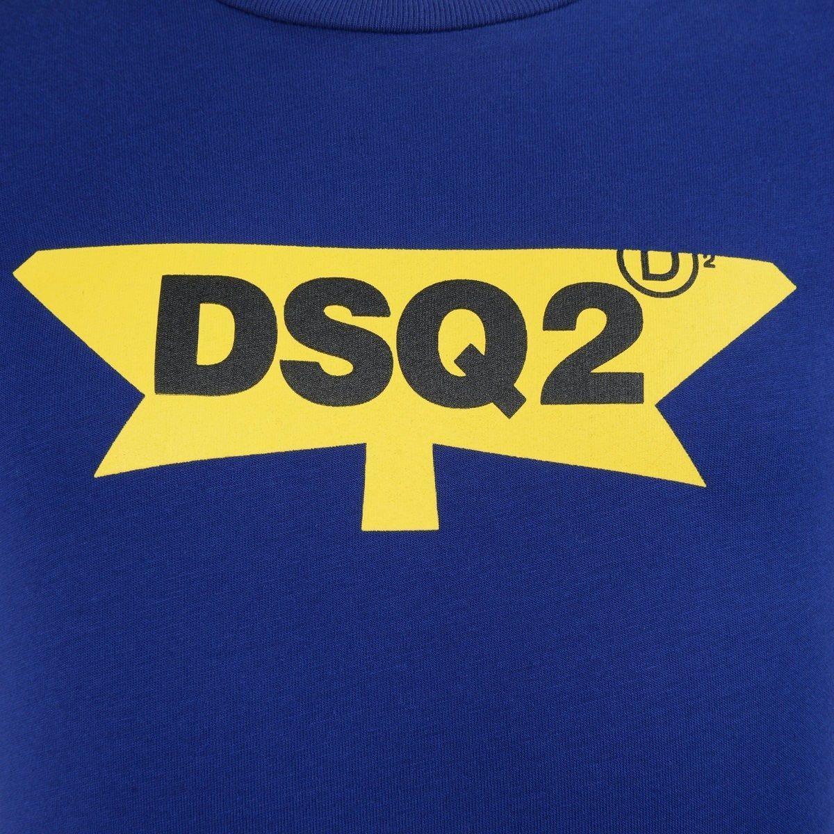 Blue Top and Yellow Logo - Dsquared² Boys Blue & Yellow Logo Top