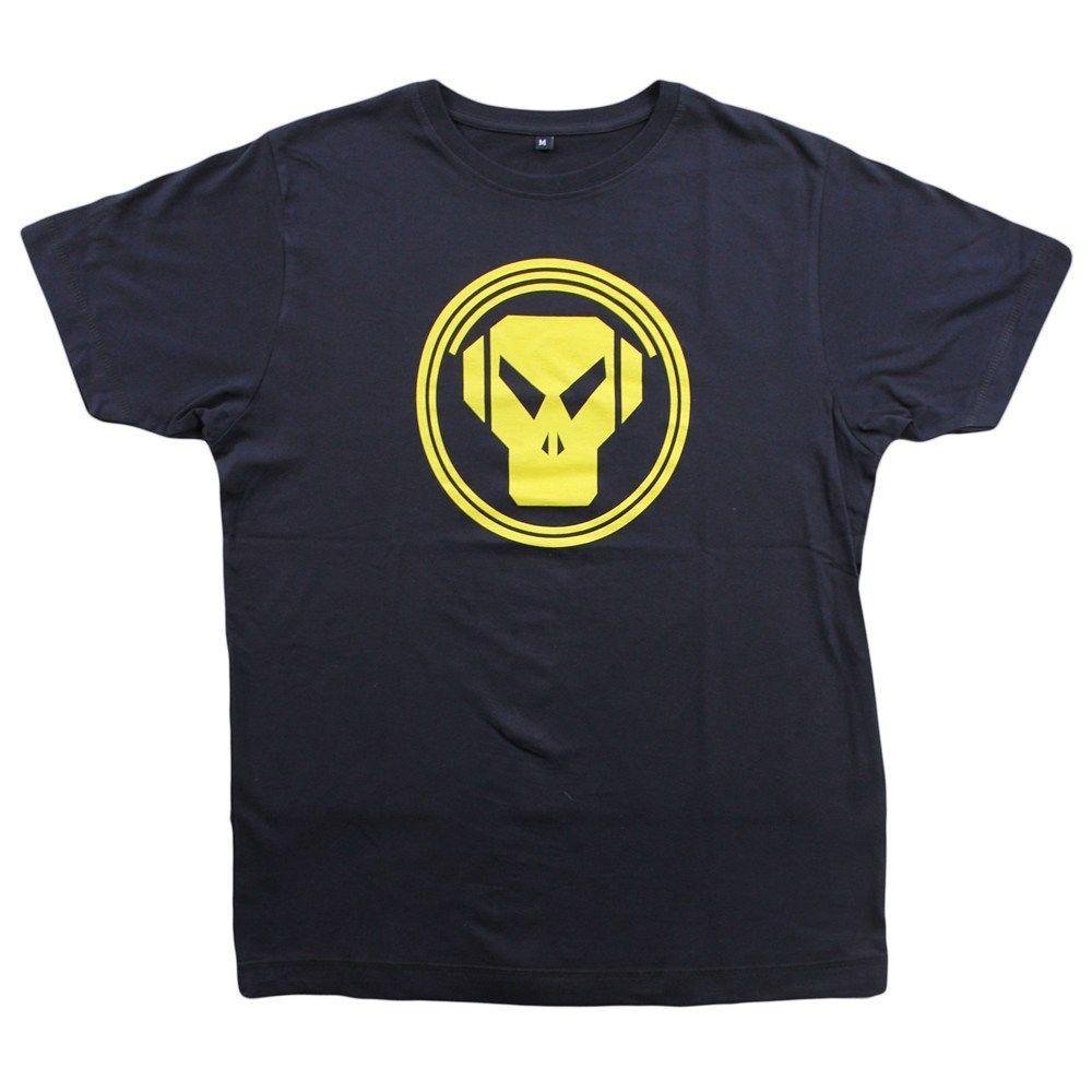 Navy Blue and Yellow Logo - Metalheadz Logo T-Shirt [Yellow on Navy Blue]