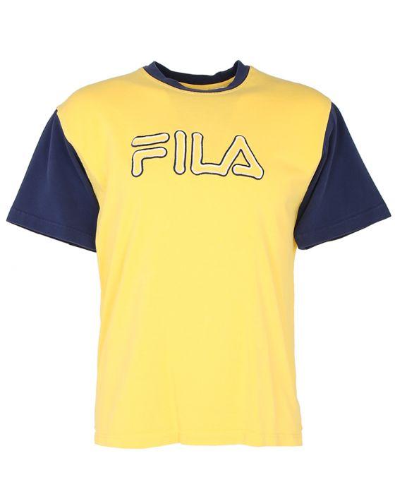 Blue Top and Yellow Logo - Fila Yellow & Navy Logo T Shirt Blue, Yellow £30. Rokit
