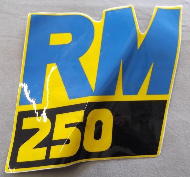 Blue Top and Yellow Logo - Top Quality Suzuki Rm250 Decal Sticker Emblem Yellow / Blue / Black