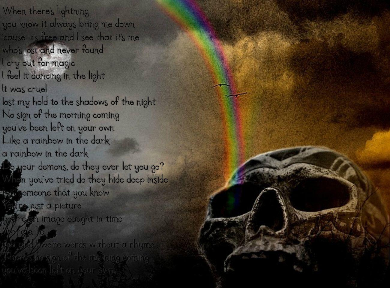 Rainbow in the Dark Logo - Rainbow in the Dark Language: text, image, music