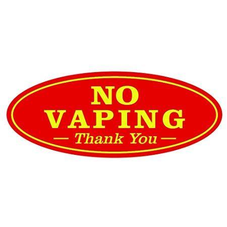 Red Yellow Oval Logo - Oval NO VAPING Thank You Sign - Red / Yellow Medium: Amazon.co.uk ...