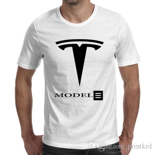 Wierd Car Logo - Tesla Model Electric Car Logo White T Shirt Cool Retro Tees Weird T ...